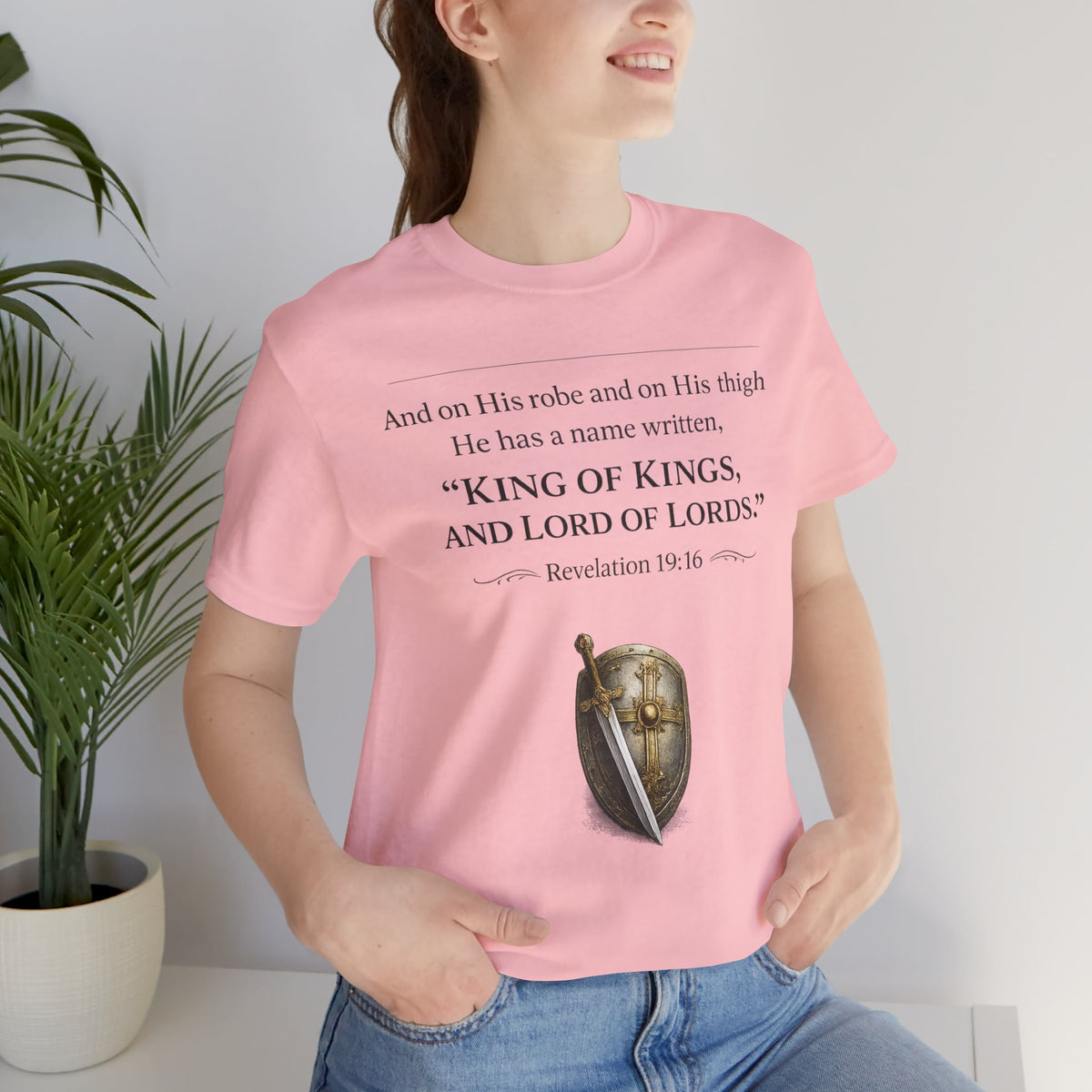King of Kings Shield Tee – Revelation 19:16 Christian T-Shirt