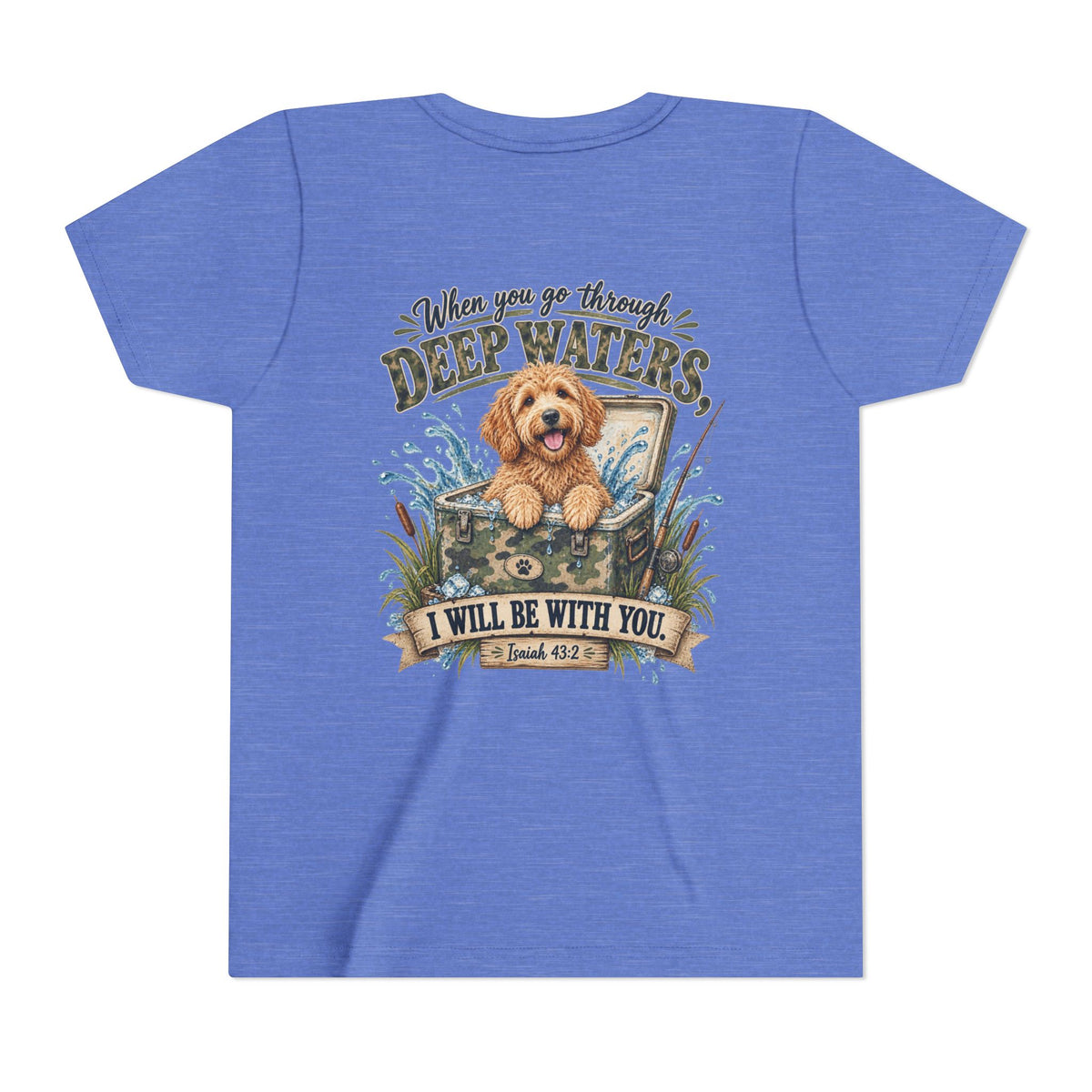 Boys Tee — 'When You Go Through Deep Waters' Dog Faith Graphic