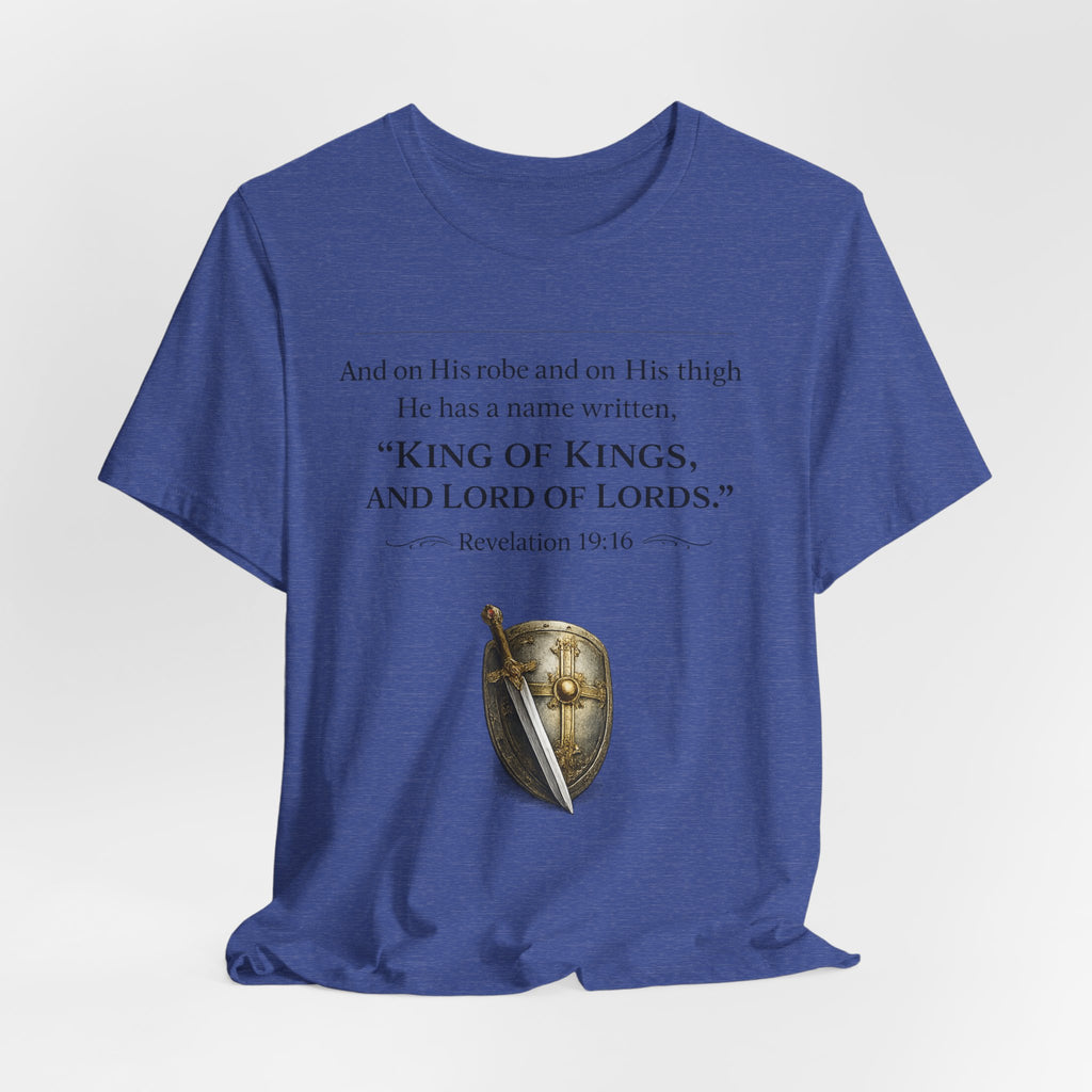 King of Kings Shield Tee – Revelation 19:16 Christian T-Shirt