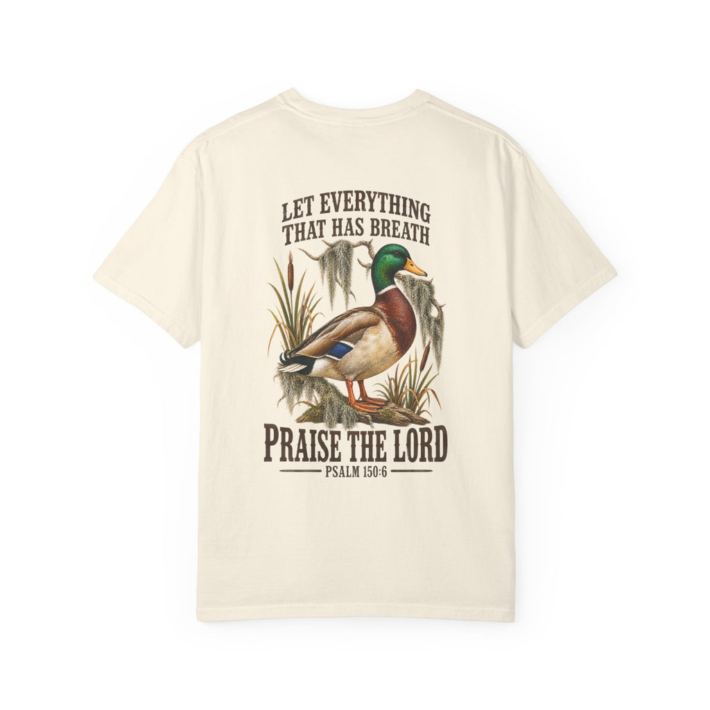 Mallard Duck Christian T-Shirt — "Let Everything That Has Breath" Psalm 150:6