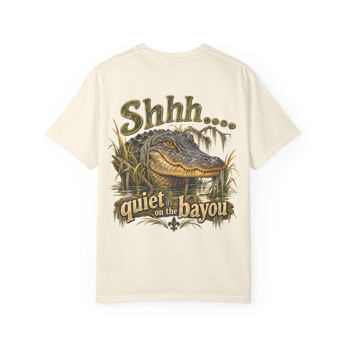 Shhh Quiet on the Bayou T-shirt | Alligator Swamp Graphic