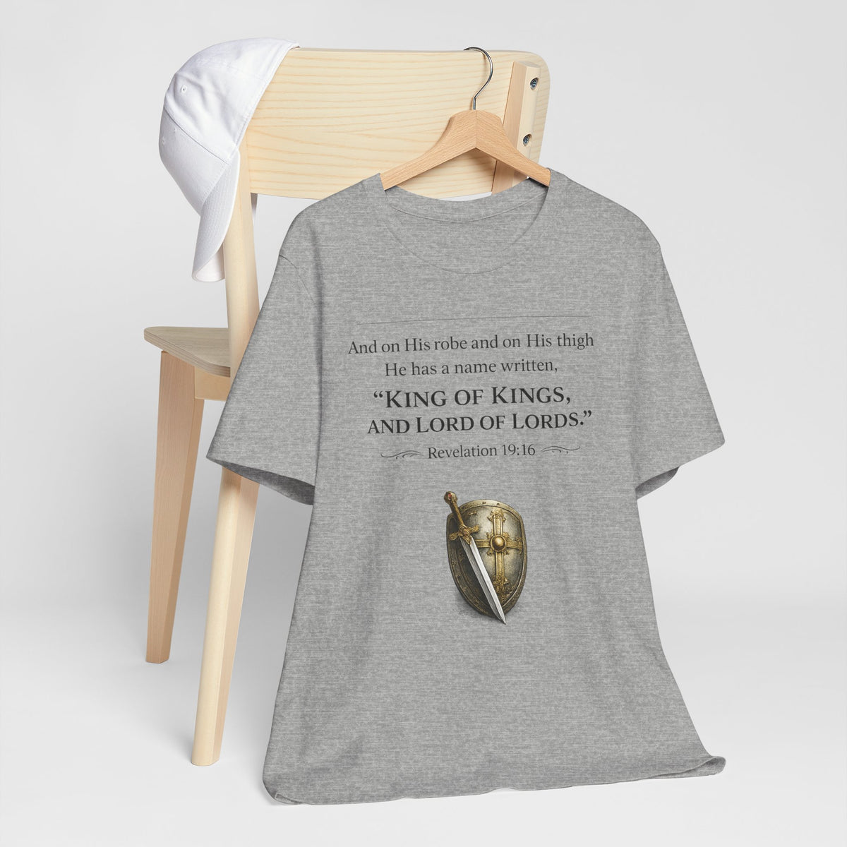 King of Kings Shield Tee – Revelation 19:16 Christian T-Shirt