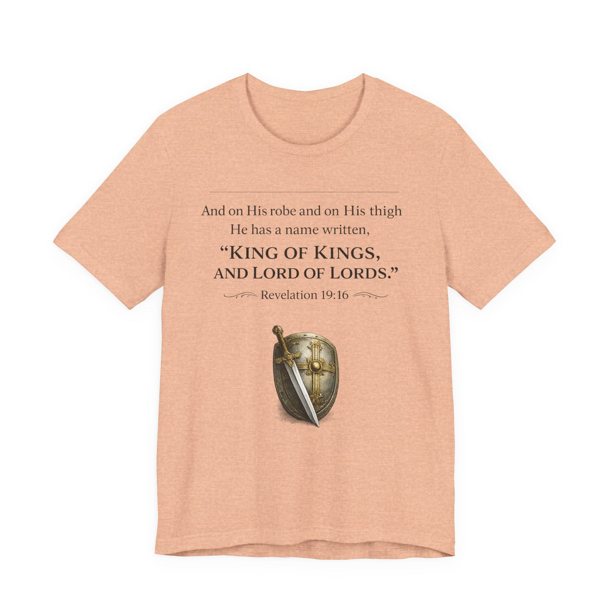King of Kings Shield Tee – Revelation 19:16 Christian T-Shirt
