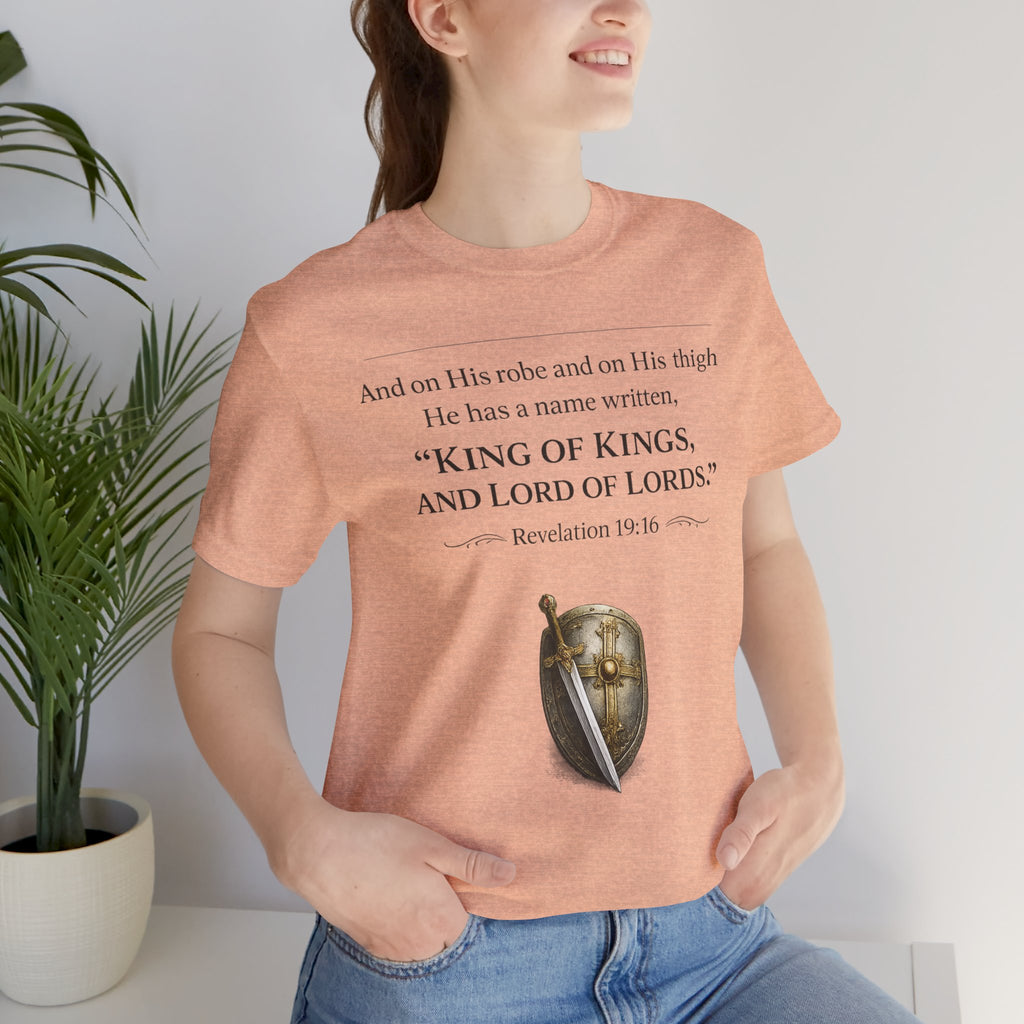King of Kings Shield Tee – Revelation 19:16 Christian T-Shirt