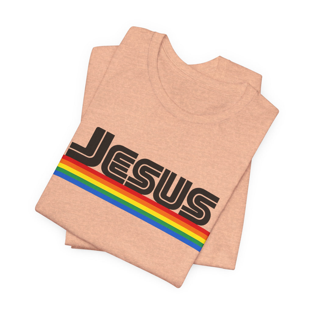 Jesus Rainbow Tee — Retro Faith Graphic T-Shirt