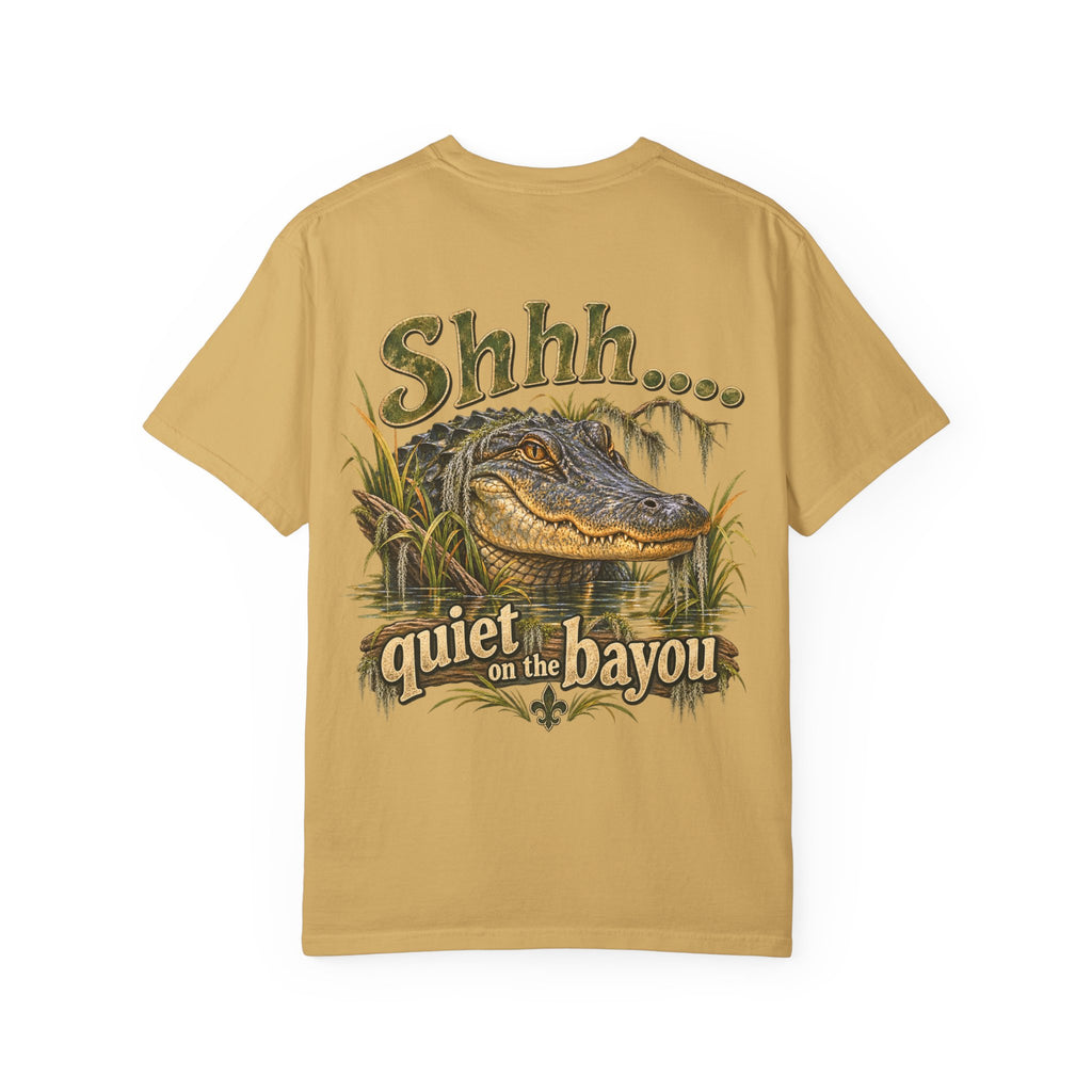 Shhh Quiet on the Bayou T-shirt | Alligator Swamp Graphic