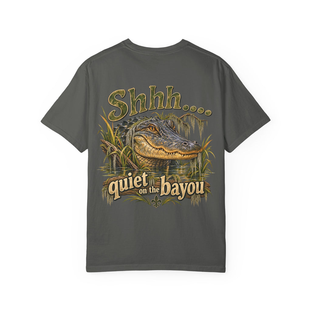 Shhh Quiet on the Bayou T-shirt | Alligator Swamp Graphic