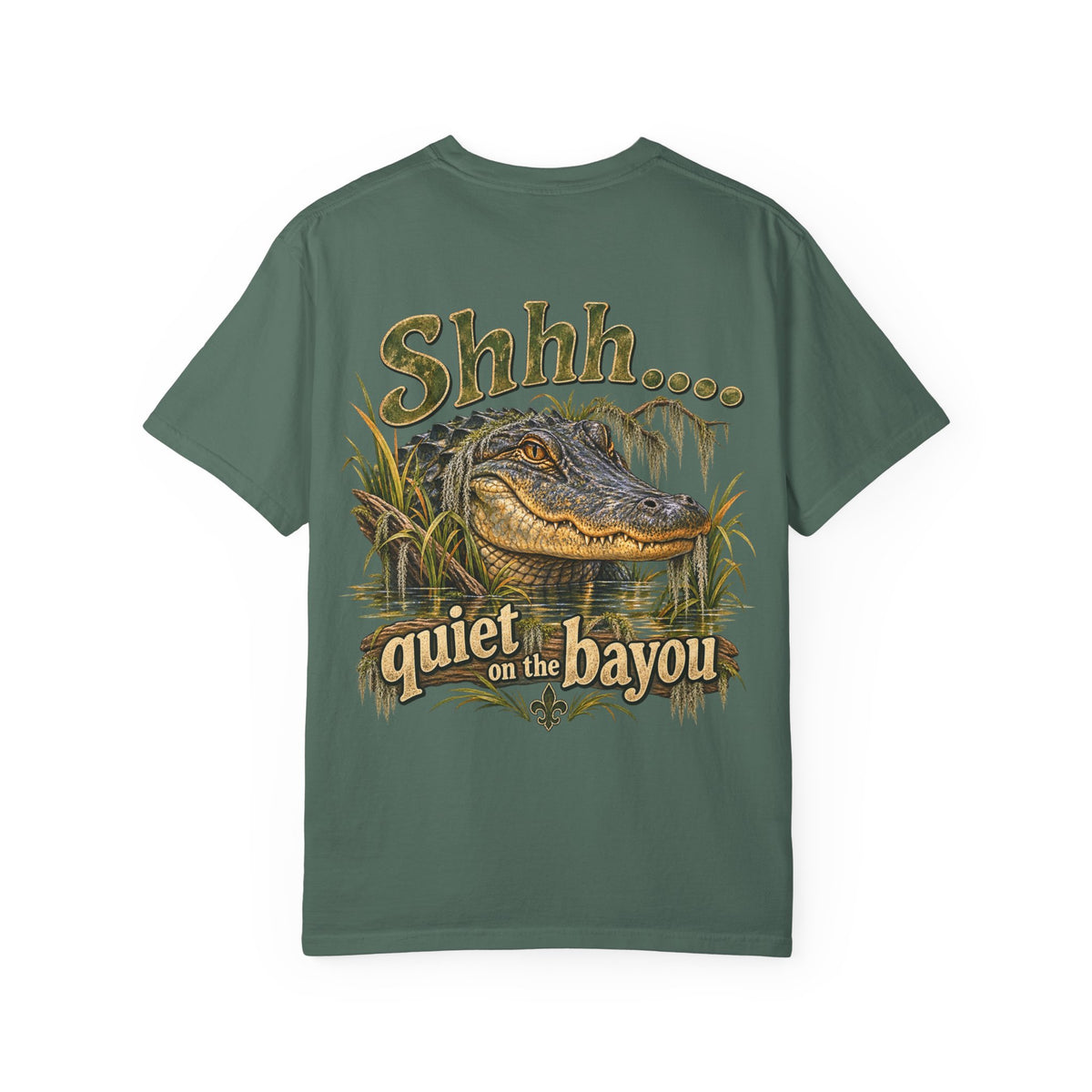 Shhh Quiet on the Bayou T-shirt | Alligator Swamp Graphic