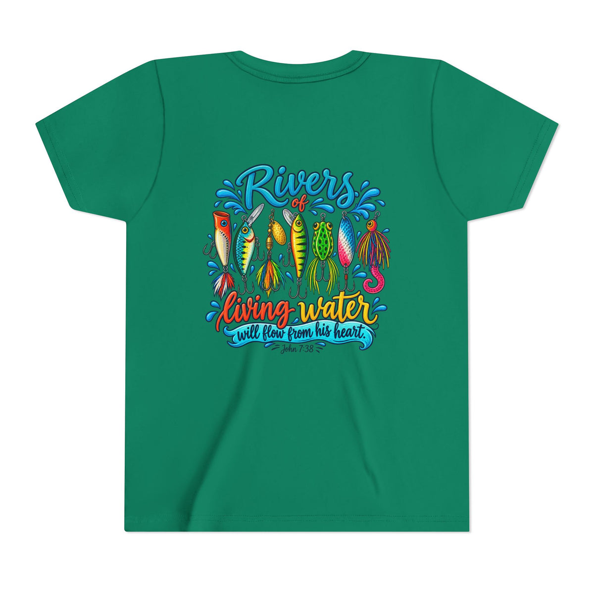 Rivers Living Water T-Shirt | Fishing Lures Graphic Youth Tee