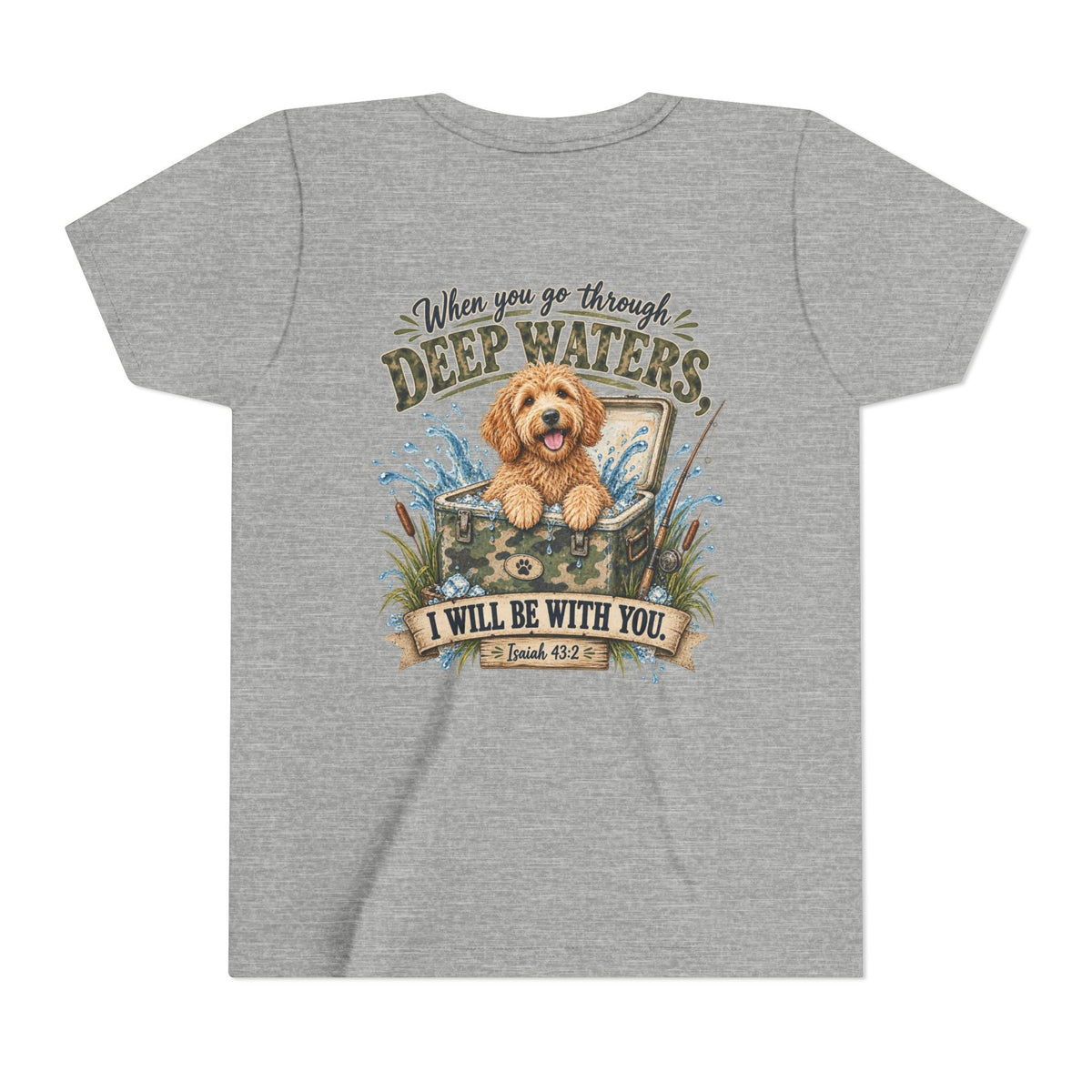 Boys Tee — 'When You Go Through Deep Waters' Dog Faith Graphic