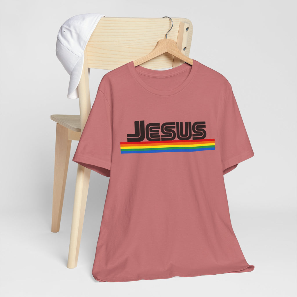 Jesus Rainbow Tee — Retro Faith Graphic T-Shirt