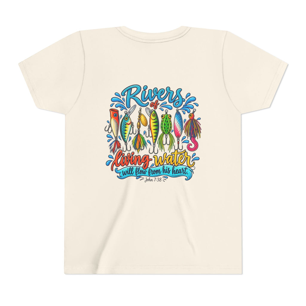 Rivers Living Water T-Shirt | Fishing Lures Graphic Youth Tee