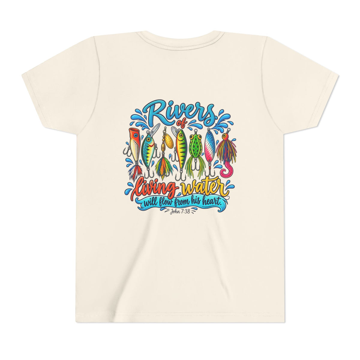 Rivers Living Water T-Shirt | Fishing Lures Graphic Youth Tee