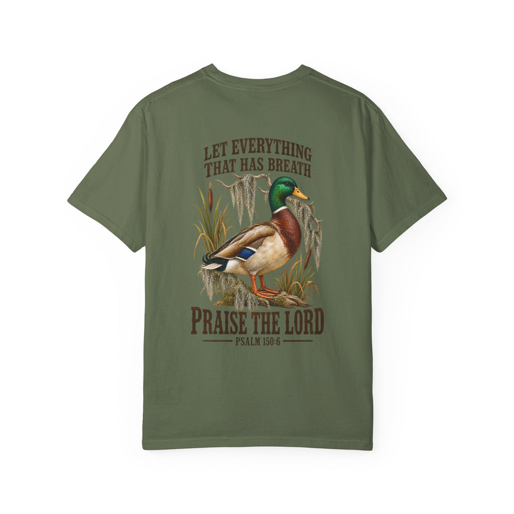 Mallard Duck Christian T-Shirt — "Let Everything That Has Breath" Psalm 150:6