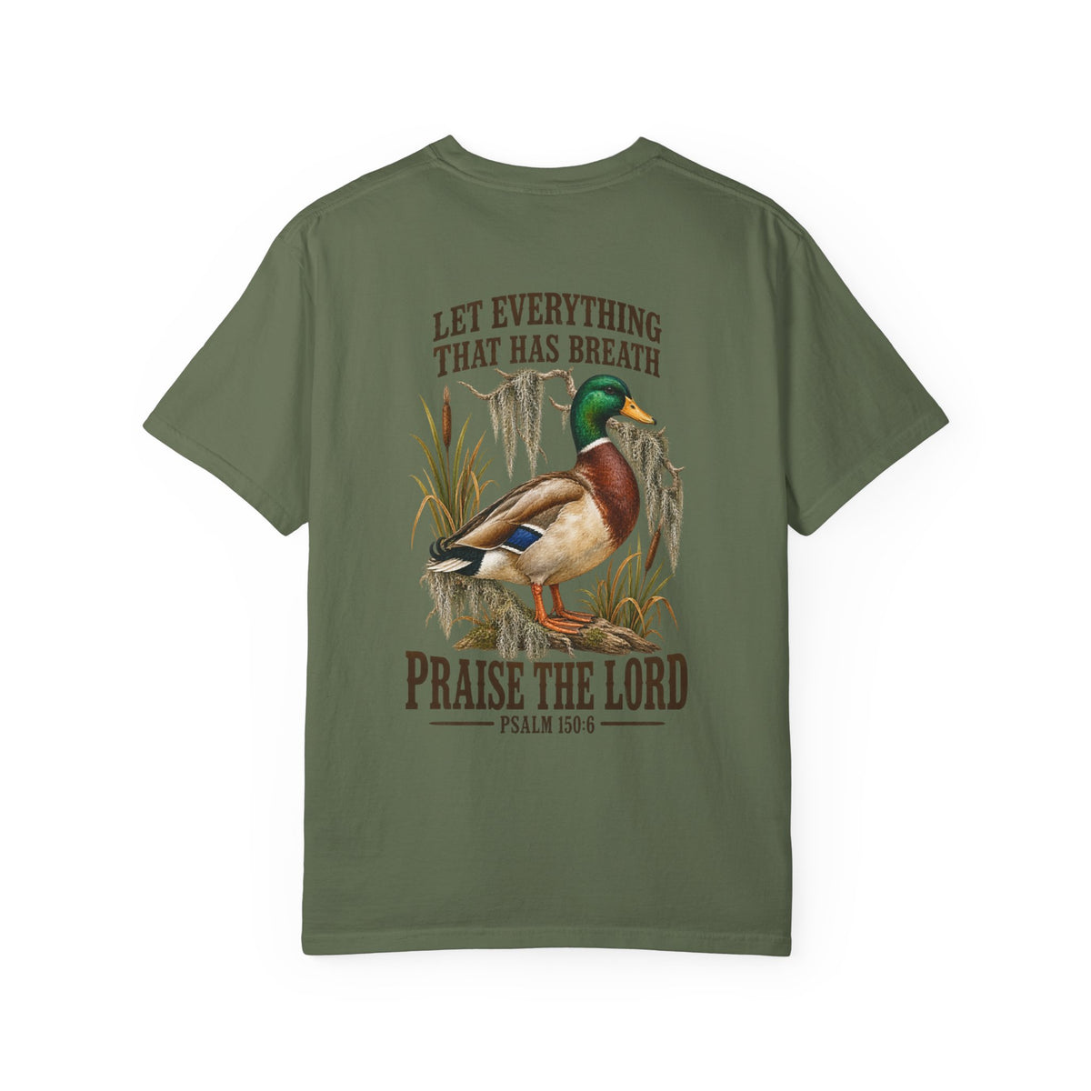 Mallard Duck Christian T-Shirt — "Let Everything That Has Breath" Psalm 150:6