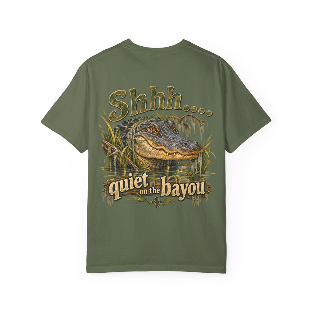 Shhh Quiet on the Bayou T-shirt | Alligator Swamp Graphic