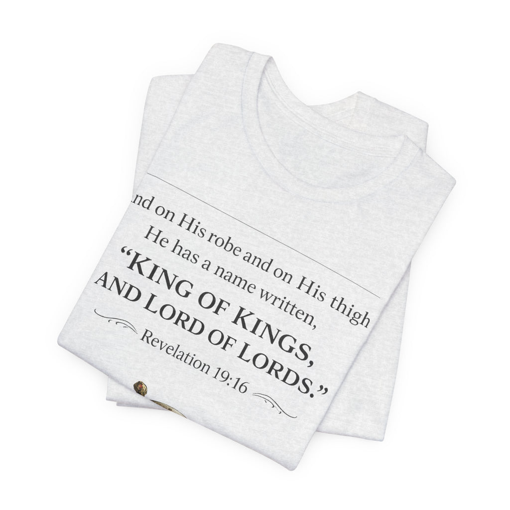 King of Kings Shield Tee – Revelation 19:16 Christian T-Shirt