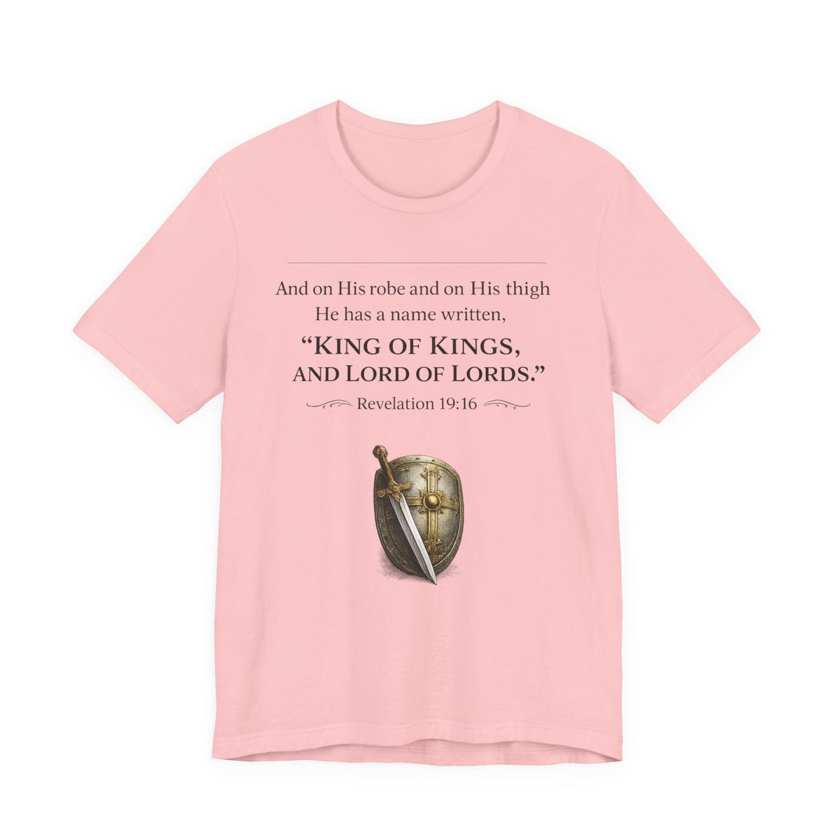 King of Kings Shield Tee – Revelation 19:16 Christian T-Shirt
