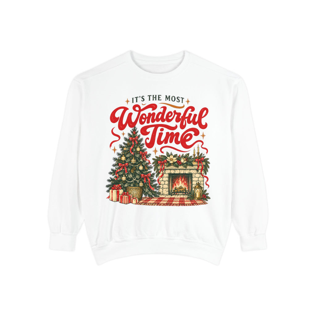 It's the Most Wonderful Time Sweatshirt | Christmas Tree Fireplace Holiday