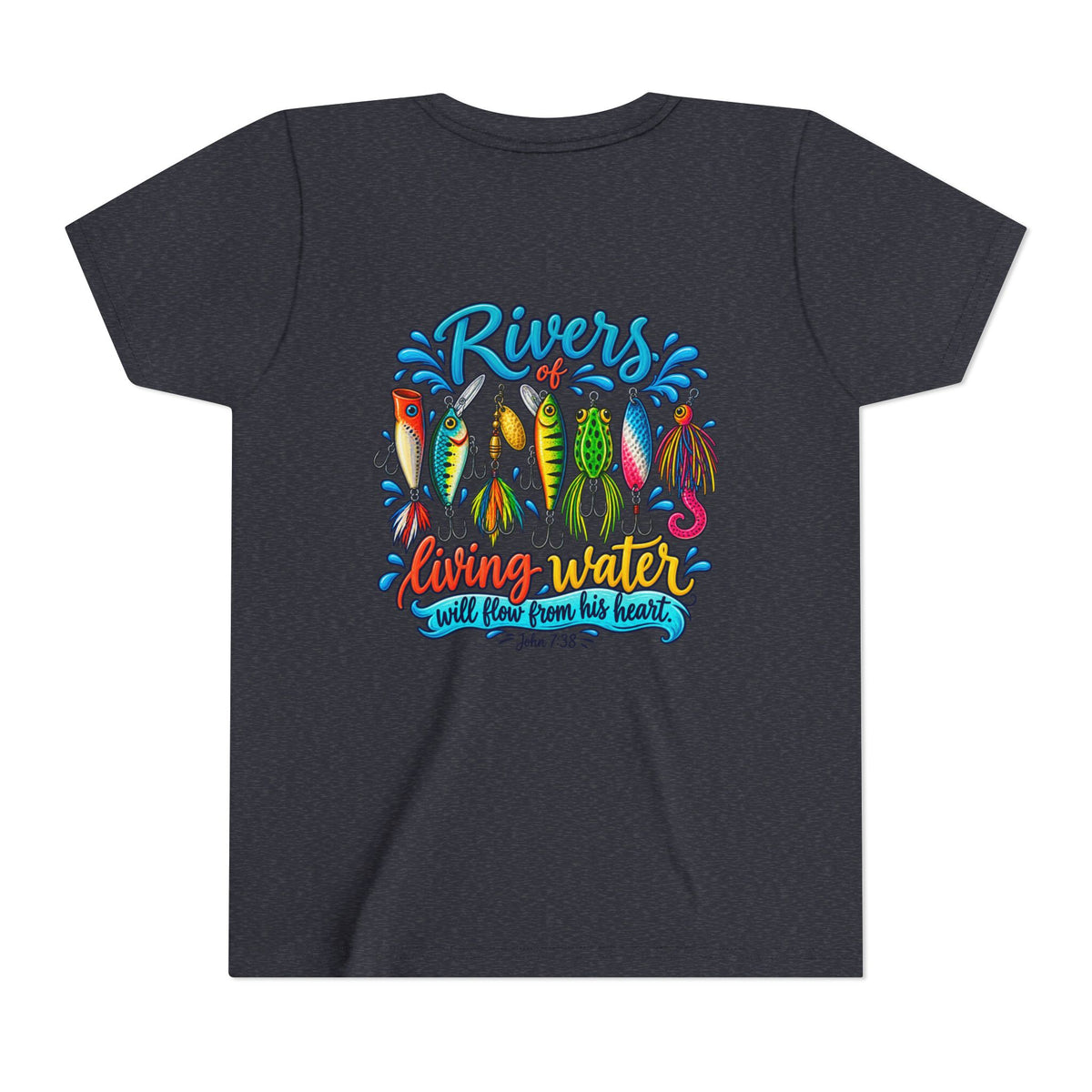 Rivers Living Water T-Shirt | Fishing Lures Graphic Youth Tee