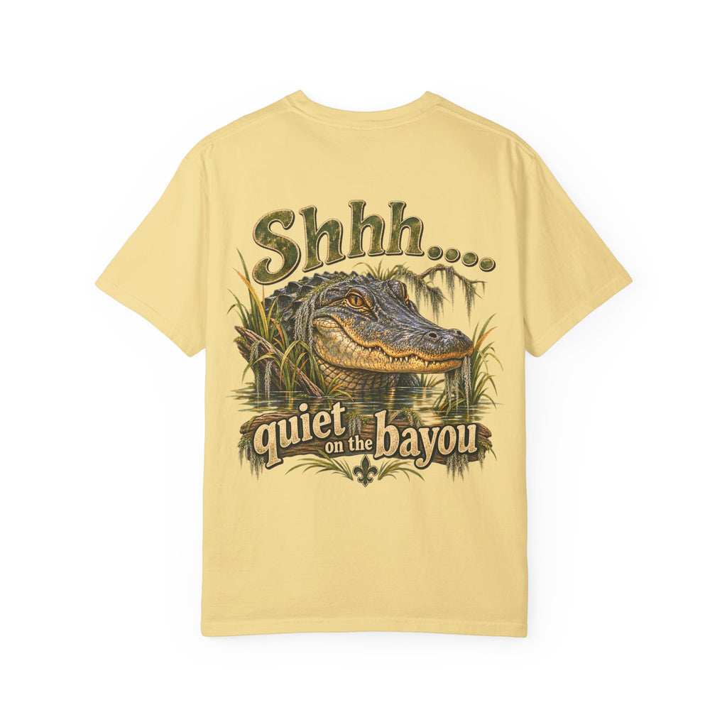 Shhh Quiet on the Bayou T-shirt | Alligator Swamp Graphic