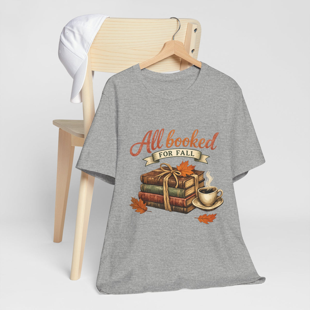 All Booked for Fall Tee — Cozy Autumn Book Lover T‑Shirt